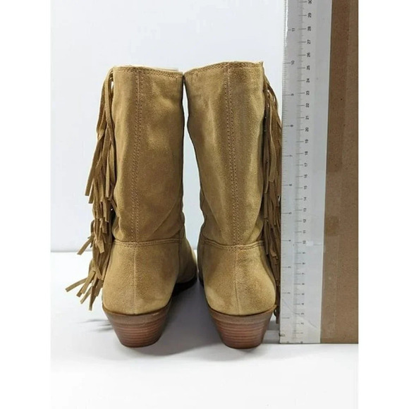 Rebecca Minkoff Women's Krissa Suede Fringe Low-Heel Boots Size 8.5 (MSRP $198) - Picture 9 of 12